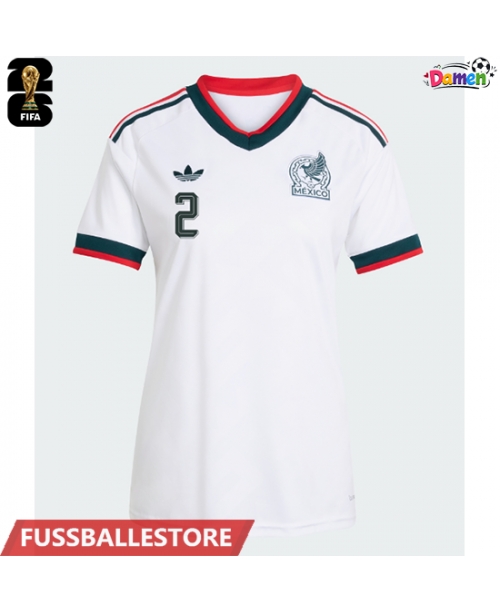Günstige Mexiko Jorge Sanchez #2 Auswärtstrikot Damen WM 2026 Kurzarm